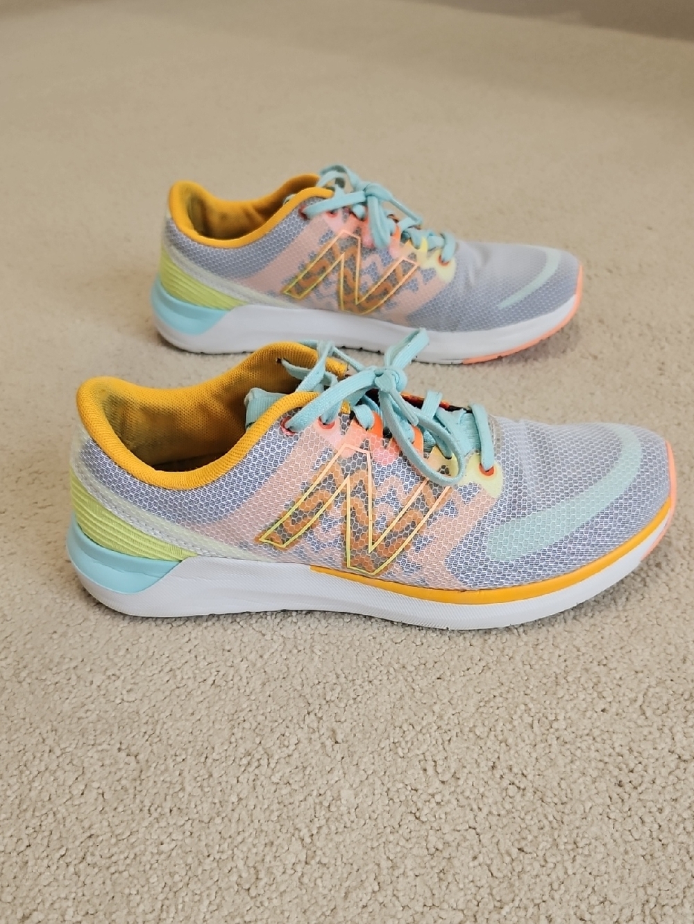 New Balance 715v4 Pastel Mint & Yellow Athletic Sneakers